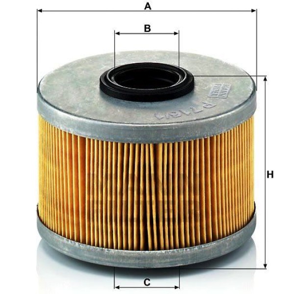 MANN P7161X Mazot Filtresi CLIO II 00-05 Kangoo 98- Megane 97-99 Laguna I 97-01 Trafic 89-01 1.9D 1.
