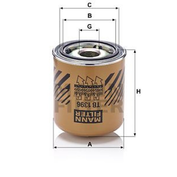 MANN TB1396X Hava Kurutucu Filtre Mercedes-Man-Daf-Volvo-Renault - Temsa Safır-Plus / Otokar Doruk-