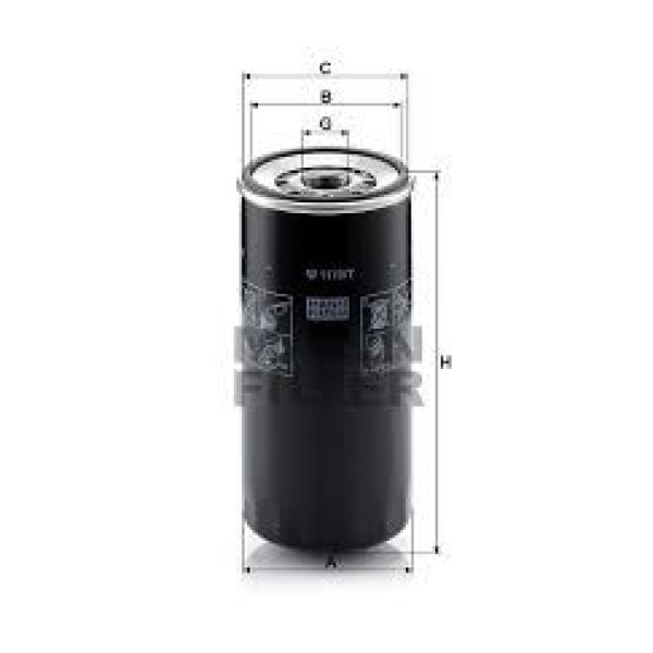 MANN W11707 Yağ Filtresi Mıdlum I Iveco W1170-7 