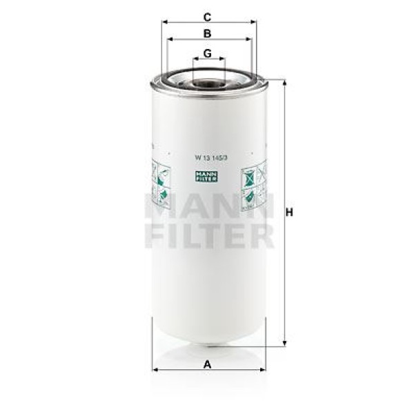 MANN W131453 Yağ Filtresi Daf 85 95- F Tır Düz Kasa K