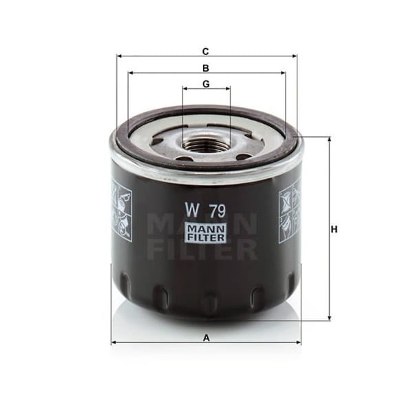 MANN W79 Yağ Filtresi CLIO III 08- Kangoo 08- Megane II III Laguna Fluence Trafic II Master II / Log