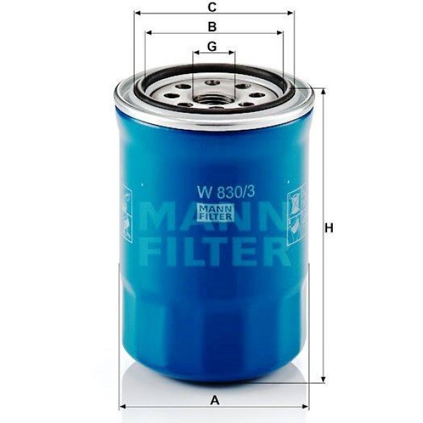 MANN W8303 Yağ Filtresi Accent Elantra Matrıx Santafe Tucson / Carens Sportage 1.5 CRDI 2.0 CRDI 