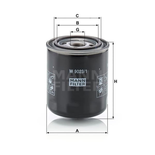 MANN W90231 Yağ Filtresi Scanı 4 Seri 94-164 -G G230 G490 -P P230 P490 -R New R R230 R730 -T T340 - 