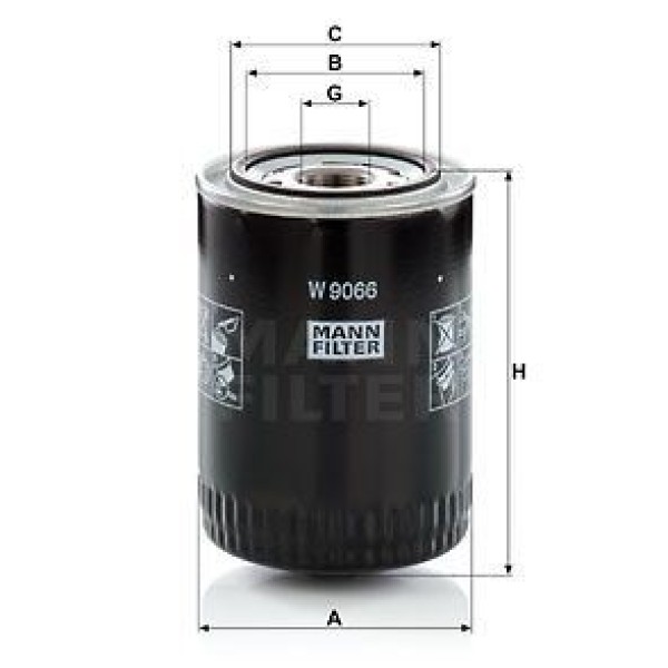 MANN W9066 Yağ Filtresi Starex H100 / L200 L300 Pajero 2.5D 2.5Td