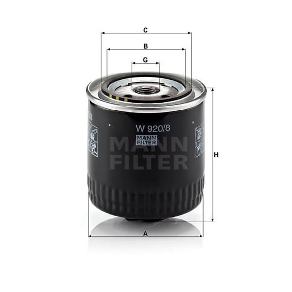 MANN W9208 Yağ Filtresi Polo III 6N2 6V2 6V5 1.9 Sdı 6N2 64Hp 08 99-11 01