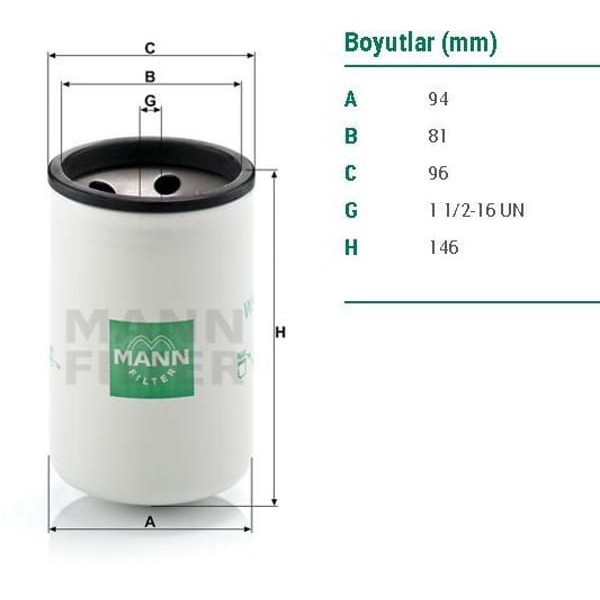 MANN W925 Yağ? Filtresi John-Deere