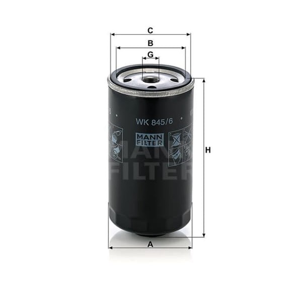 MANN WK8456 Mazot Filtresi Bmw 3 E36 91-98 Bmw 5 E34 93-97 318Tds 325Td 325Tds E34 Td 525Tds E39 525 