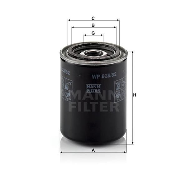 MANN WP92882 Yağ Filtresi Primera 91-2.0D Vanette 94-01 2.3D Navara 96- D21 D22 Pıck-Up D21 87- 2.5D