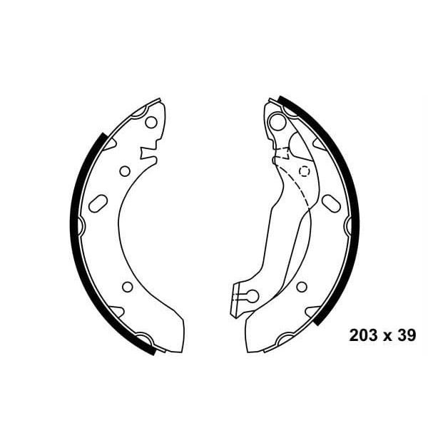 MANDO MLH12 Arka Pabuç Balata Accent 03- Coupe (96-02) Elantra (96-00) (Gs8569) (203×39) 