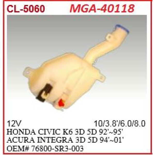 MGA 40118 Silecek Su Deposu Civic Hb 92-95 Motorlu