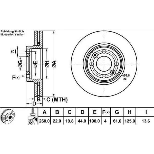 MGA 50102 Fren Diski Ön CLIO III 05- Megane II Modus 04- / Logan / Micra K12 02- Note E11 06- Tııda 
