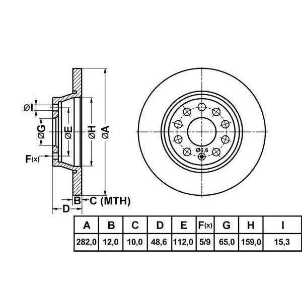 MGA 50201 Fren Diski Arka Golf V 03- Golf VI 08- Eos 06- Jetta III 05- Passat B6 B7 Cc Sharan 10- Ti 