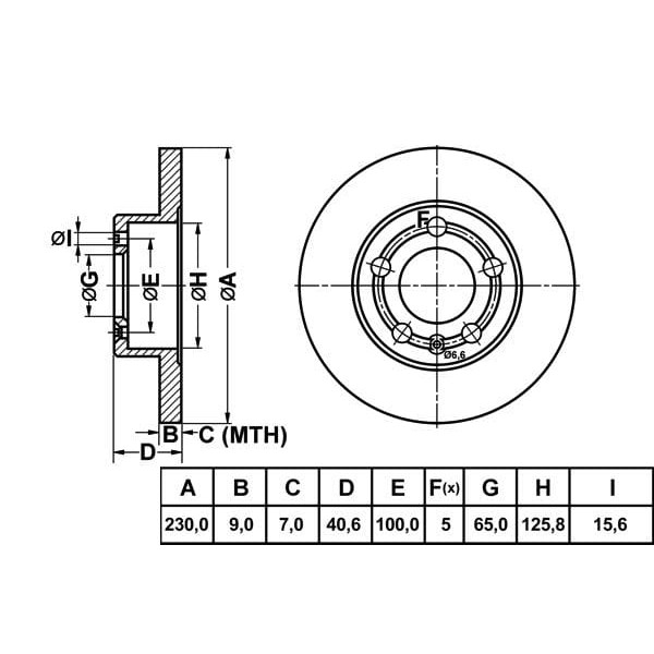 MGA 50202 Fren Diski Arka Golf IV 97- Bora 99- / A1 10- A2 00- A3 96- / Cordoba 02- Toledo II 98- To