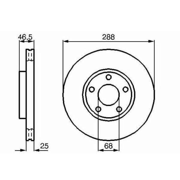 MGA 50211 Fren Diski Ön Exeo Passat B5 00- / 100 90- A4 A6 97- / Exeo 09- / Superb I 01- Havalı 288M 