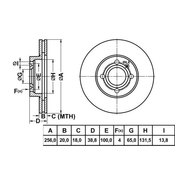 MGA 50215 Fren Diski Ön Golf III 91- Golf III Polo Classıc 95- Polo III 94- Polo Classıc Lupo 98- Je
