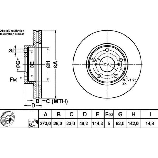 MGA 50253 Fren Diski Ön Corolla 07- Auris 07- Dizel Havalı 275Mm 