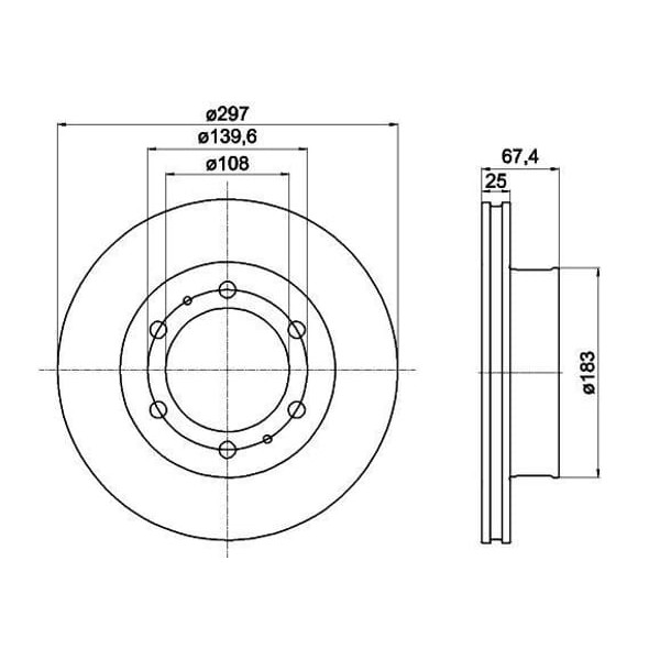 MGA 50270 Fren Diski Ön Hilux Vigo 4Wd Kun25 05-13 Havalı 297Mm 