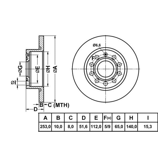 MGA 50276 Fren Diski Arka Golf V 03- Golf VI 08- Eos 06- Jetta IV 10- Scırocco 08- Beetle 11- Caddy 