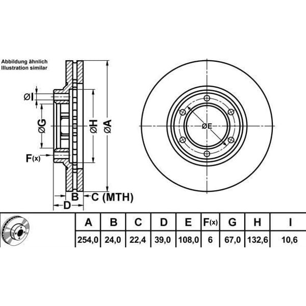 MGA 50294 Fren Diski Ön L200 96-07 Havalı 254Mm
