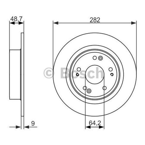 MGA 50303 Fren Diski Arka Accord VIII 08- Düz 282Mm 