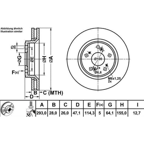 MGA 50307 Fren Diski Ön Crv 06- Havalı 293Mm 