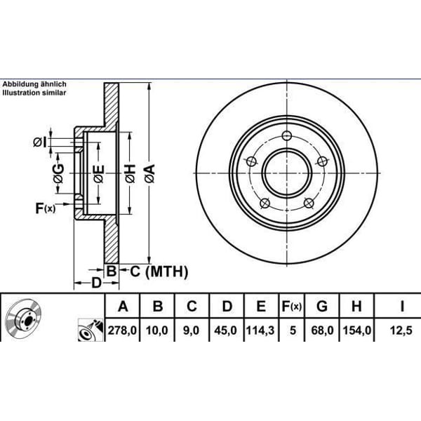 MGA 50332 Fren Diski Arka Primera P12 02- Düz 278Mm 