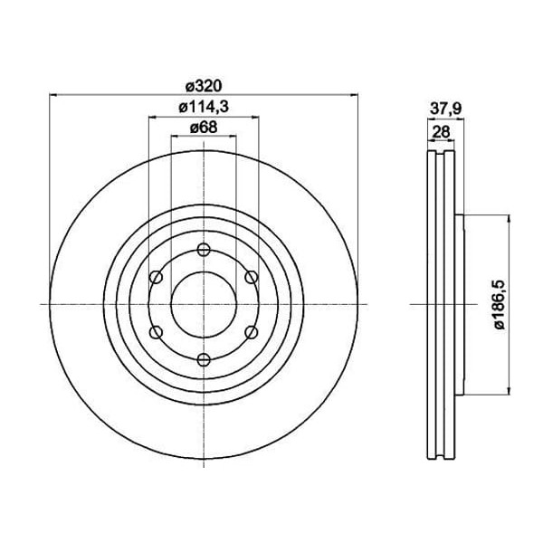 MGA 50340 Fren Diski Ön Navara 14- Np300 08- Pathfınder 05- 17 Jant Havalı 320Mm