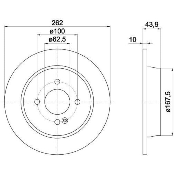 MGA 50382 Fren Diski Arka Accent Blue 12- İ20 14- İ30 12- / Rio III 11- Düz 262Mm