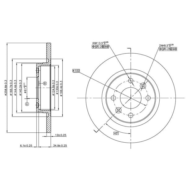 MGA 50407 Fren Diski Ön Twingo / Logan I 04- Sandero I 08- Düz 259Mm 