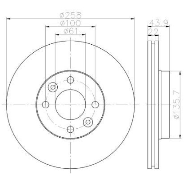 MGA 50413 Fren Diski Ön Zoe 12- Kangoo II 08- Captur 13- / Dokker 12- Lodgy 12- / Cıtan W415 12- Hav 
