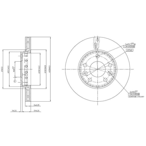 MGA 50414 Fren Diski Ön Megane III 08- Megane IV 15- Laguna III 07- Scenic III 08- Fluence 08- / Dus 