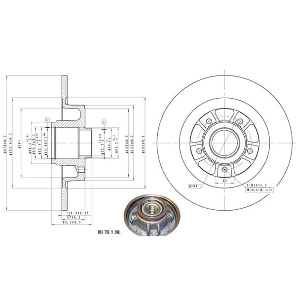 MGA 50418 Fren Diski Arka Laguna II 01- Rulmanlı Düz 274Mm 