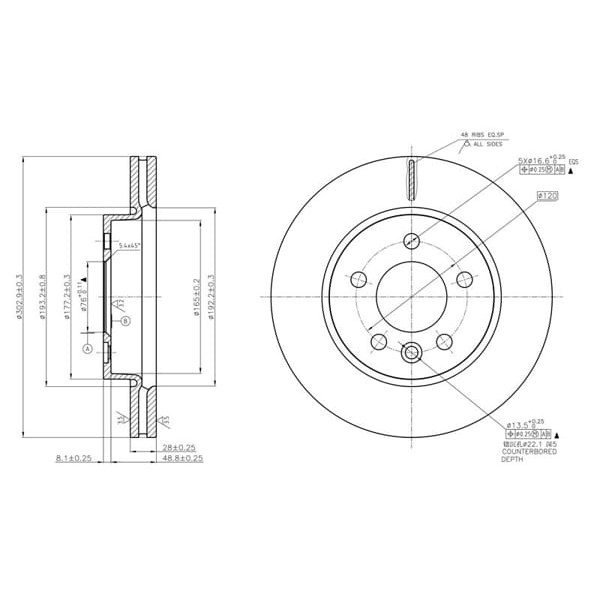 MGA 50426 Fren Diski Ön Amarok 10- Havalı 303Mm 