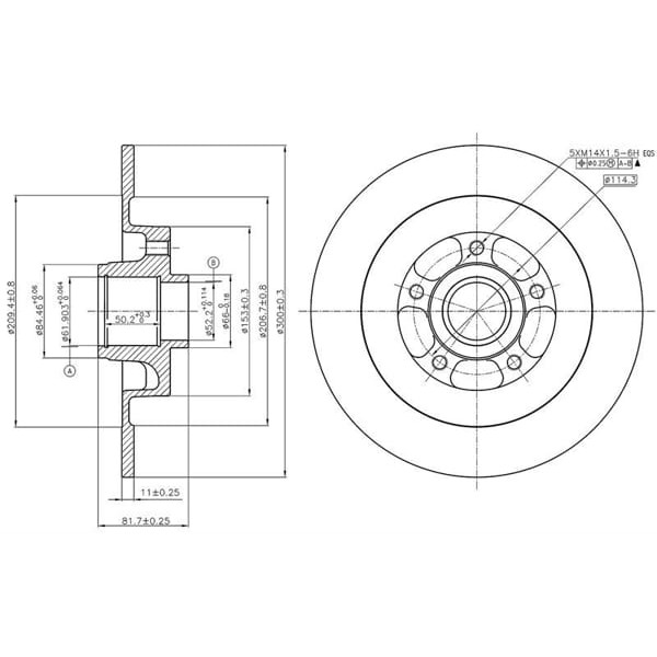 MGA 50427 Fren Diski Arka Laguna III 07- Latitude 11- Rulmanlı Düz 300Mm 