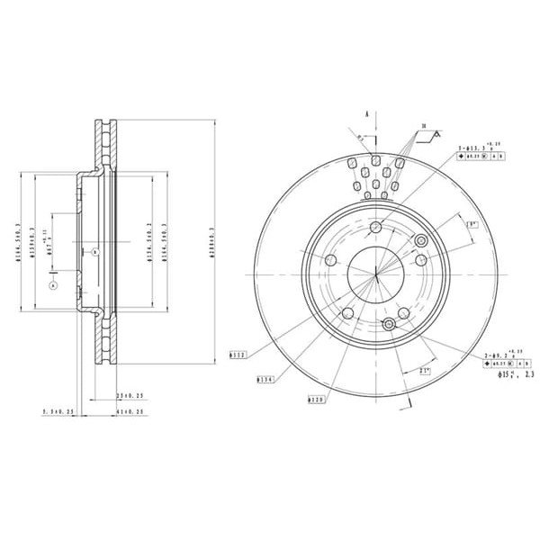MGA 50430 Fren Diski Ön Mercedes W202 W203 W208 W210 95-05 Havalı 5 Bijon