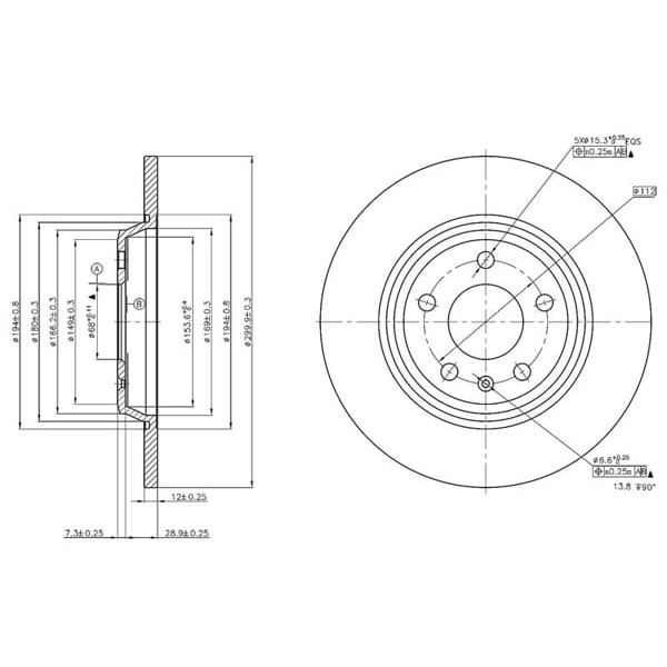 MGA 50435 Fren Diski Arka A4 07-15 A5 07- A6 11- A7 10- Q5 08- Düz 300Mm 
