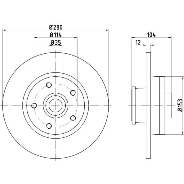 MGA 50447 Fren Diski Arka Rulmanlı 280 5 Trafic III Vivaro 14- 