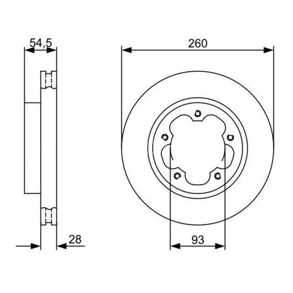 MGA 50453 Fren Diski Ön Havalı 280 5 Transit 2.2TDCI V347 06-
