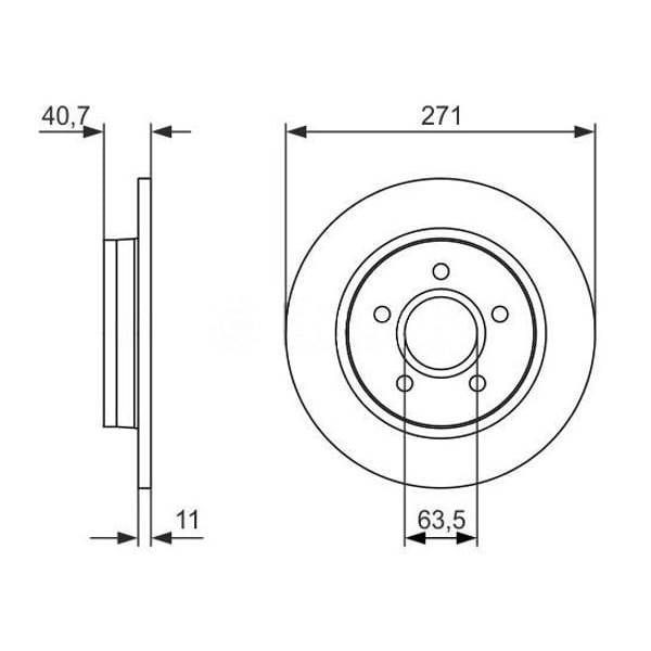 MGA 50457 Fren Diski Arka Focus III 11- Düz 270Mm