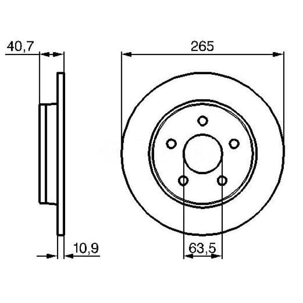 MGA 50459 Fren Diski Arka 265 5 Focus II Cmax 1.4 1.6 1.6TDCI 1.8
