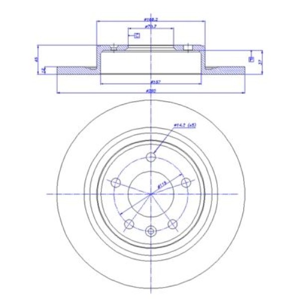 MGA 50463 Fren Diski Arka 16 Cruze 1.4 1.6 09- Astra J 1.4 1.6 1.3 Cdtı 09-