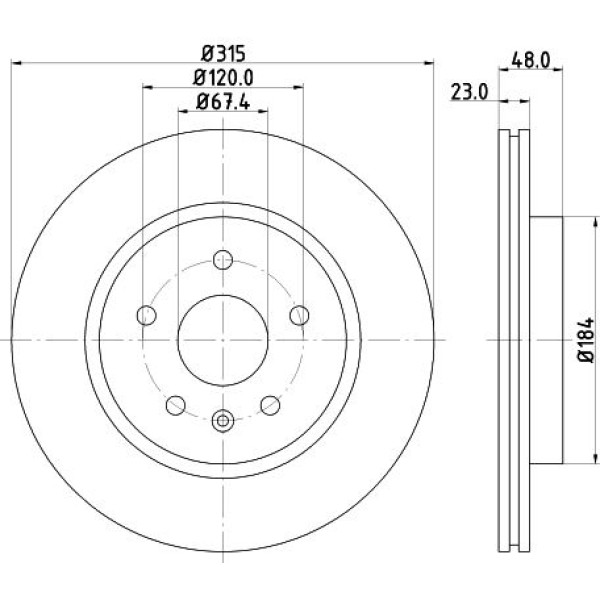 MGA 50465 Fren Diski Arka Havalı 315Mm Insignia 08-