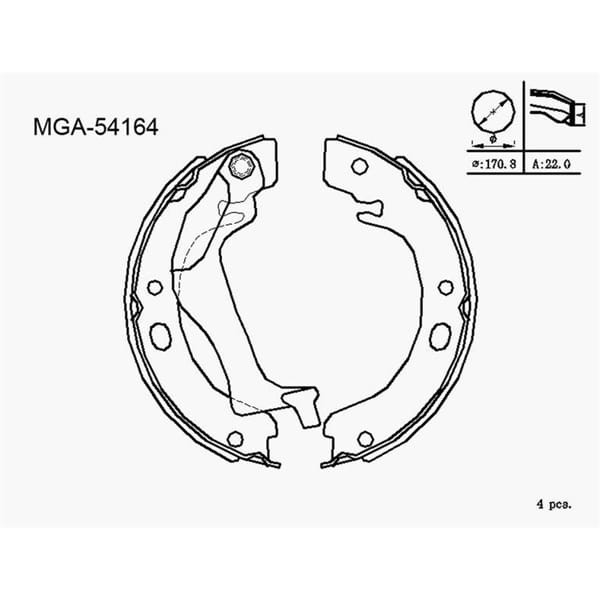 MGA 54164 El Fren Balatası Corolla 02-07 172X22