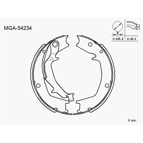 MGA 54234 El Fren Balatası Sonata Elantra 05-11 Santafe 01-06 Trajet Tucson 04-10 / Carnival 06- Mag