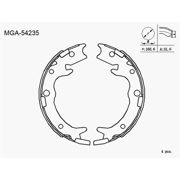 MGA 54235 El Fren Balatası Accord 03-08 Cr-V 01-06 Fr-V 05- Legend Shuttle 94- Stream 00- 170×35 