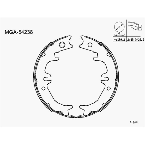 MGA 54238 El Fren Balatası Avensis 01-05 Rav4 00- Supra 93-02 Prevıa 90- 180×45 