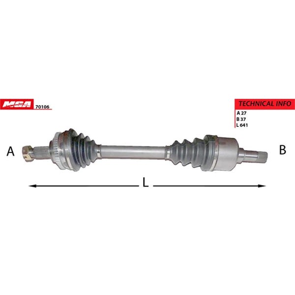 MGA 70106 Aks Sol Absli 48Dıs Scudo / 806 Expert / Jumpy 1.9TDI 