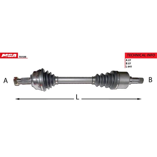 MGA 70109 Aks Sol Abssız Scudo / 806 Expert / Jumpy 1.9TDI Mıllı 