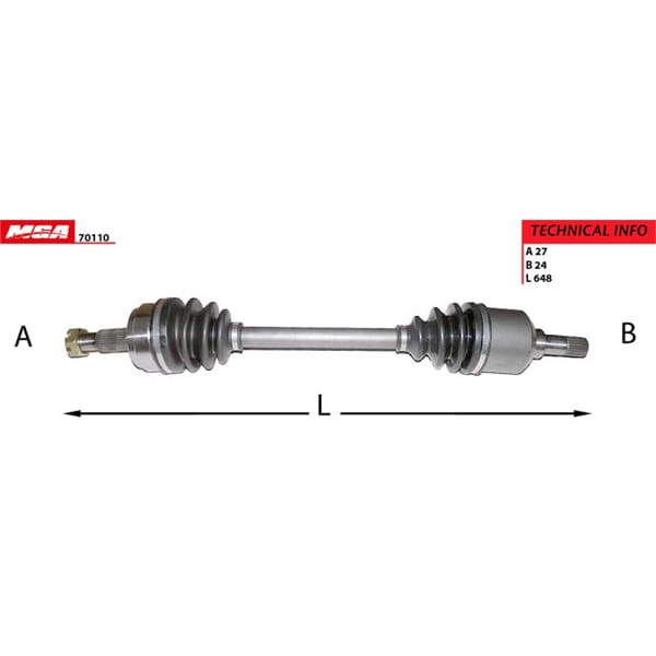 MGA 70110 Aks Sol Abssız Scudo / 806 Expert / Jumpy 1.9D Mıllı 