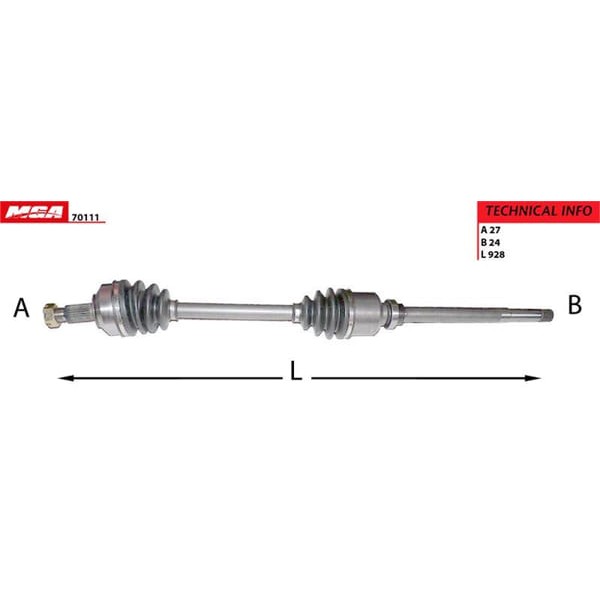 MGA 70111 Aks Sağ Abssız Scudo / 806 Expert / Jumpy 1.9D Mıllı 